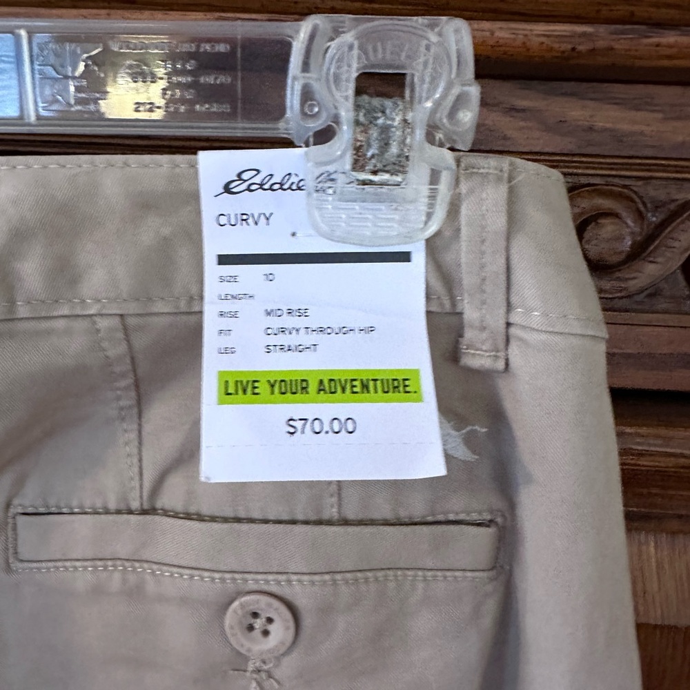 Eddie Bauer Legend Wash Stretch Curvy Straight Tan Pants Women's Size 10T - Picture 4 of 8
